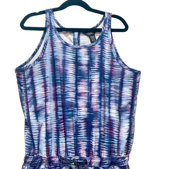 Athleta Girl On the Go Romper Shoreline Enchanted Blue Purple Size XL 14 - Picture 3 of 6